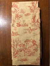 Toile linen napkins, hemmed - abigailheche